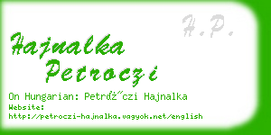 hajnalka petroczi business card